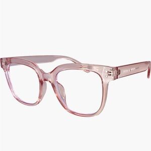 Blue Light Blocking Glasses 49mm Square Frame in Pink